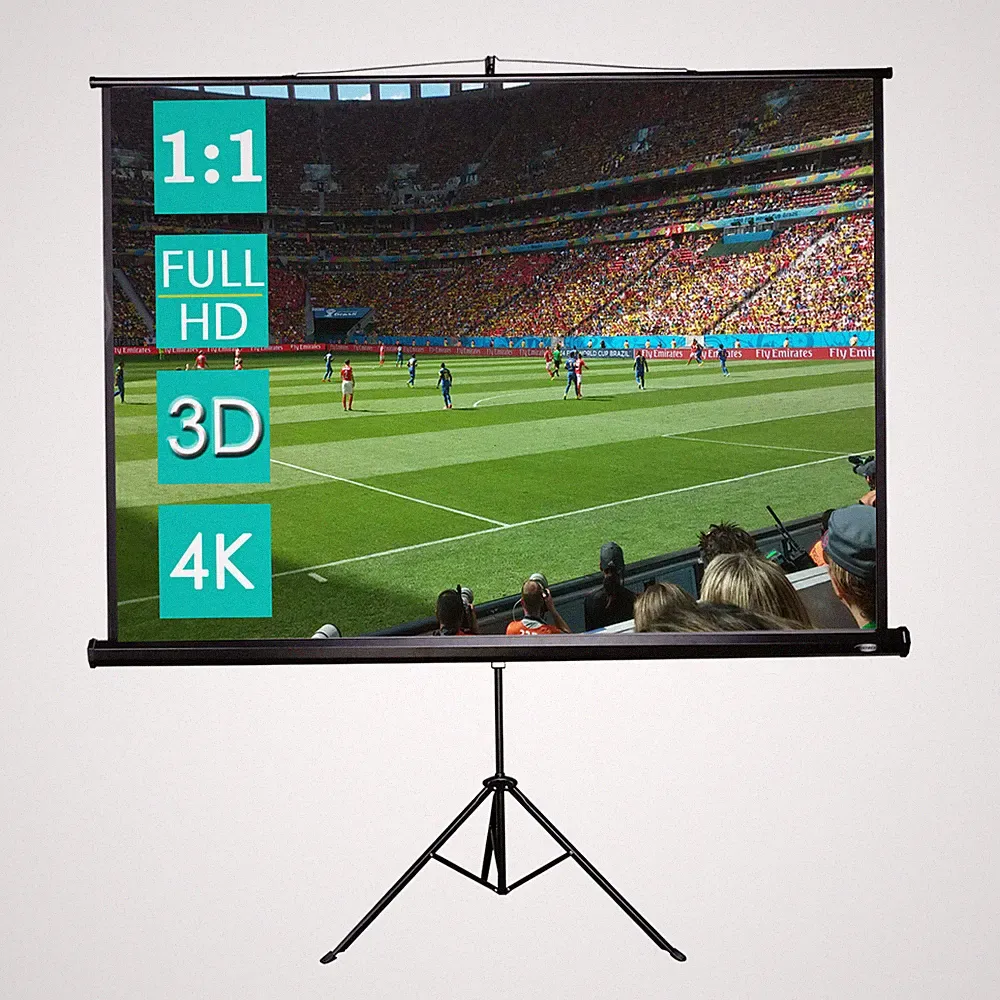 Beamer Leinwand Rolloleinwand Stativ Full-HD Heimkino Rollo Präsentationswand