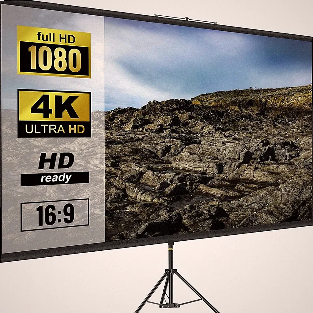 Beamer Leinwand Stativ Projektionswand 80 Zoll HD 4K
