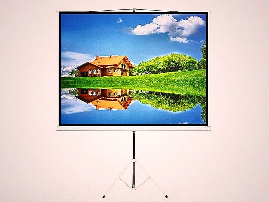 Beamer Leinwand Stativleinwand 200 x 200cm Maclean MC-680 Heimkino TV Projektor