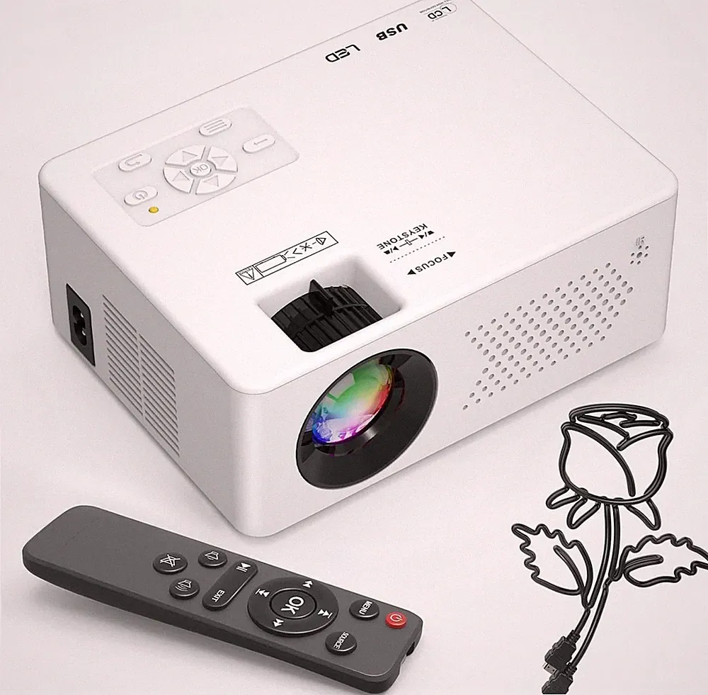 Beamer, Mini Beamer Tragbarer, Full HD 1080P unterstützt Projektor, 50%-100%...