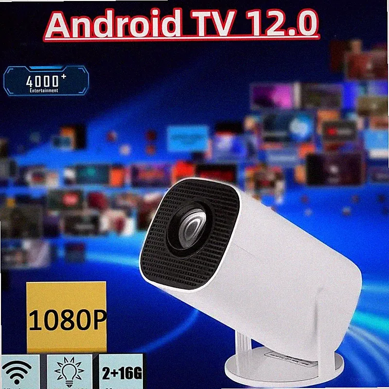 Beamer Projektor 1080P UHD WiFi Bluetooth Android TV Heimkino Mini Tragbar