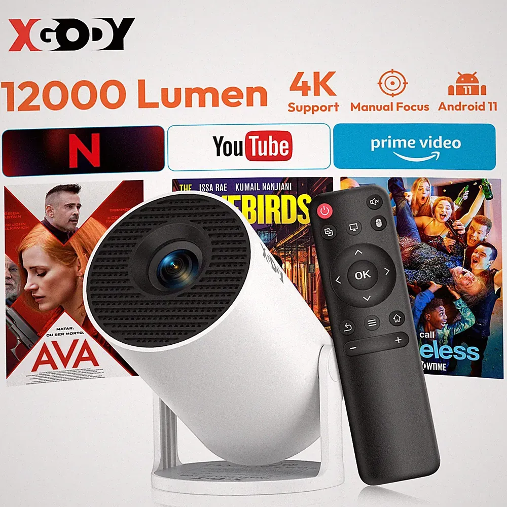 Beamer Projektor 4K UHD WiFi 12000 Lumen Heimkino Mini Tragbar Android 11.0