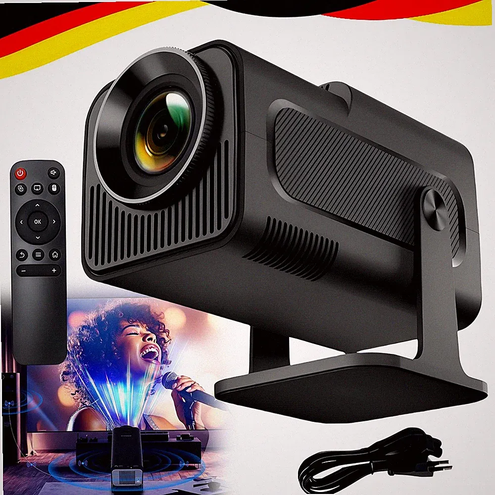 Beamer Projektor UHD WiFi Bluetooth Android TV Heimkino Mini Tragbar 1280x720p