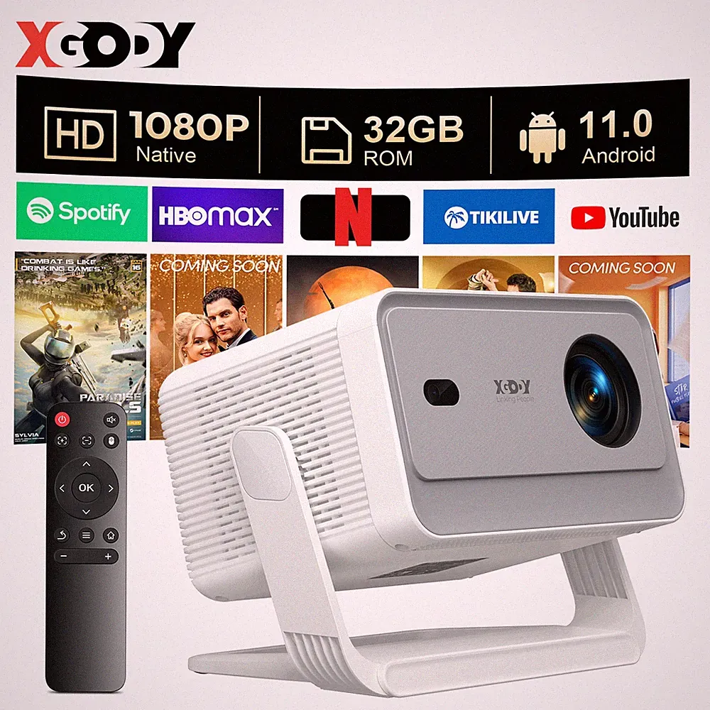 Beamer WiFi Android 4K USB HDMI 25000 lumen LED UHD Projektor Heimkino Autofokus