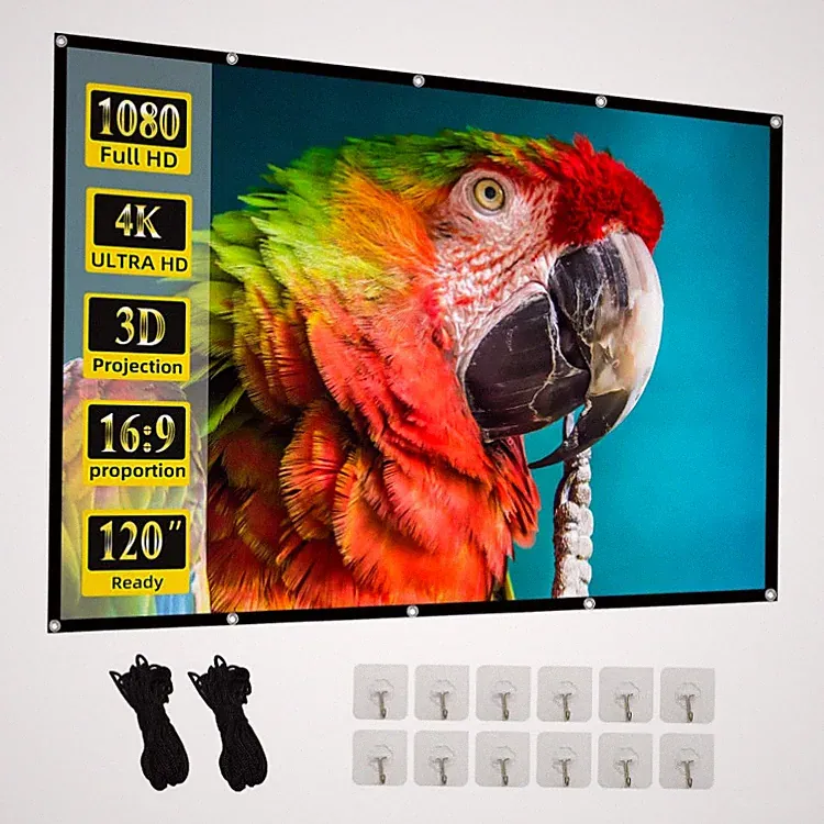 Beamerleinwand 120 Zoll 16:9 Faltbar Doppelseitig