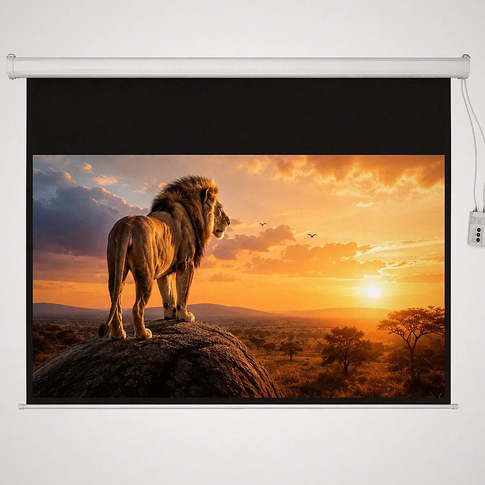 Beamerleinwand 300x169CM Motor Beamer Leinwand Projektionsleinwand Heimkino