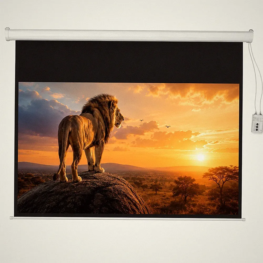 Beamerleinwand 300x169CM Motor Beamer Leinwand Projektionsleinwand Heimkino