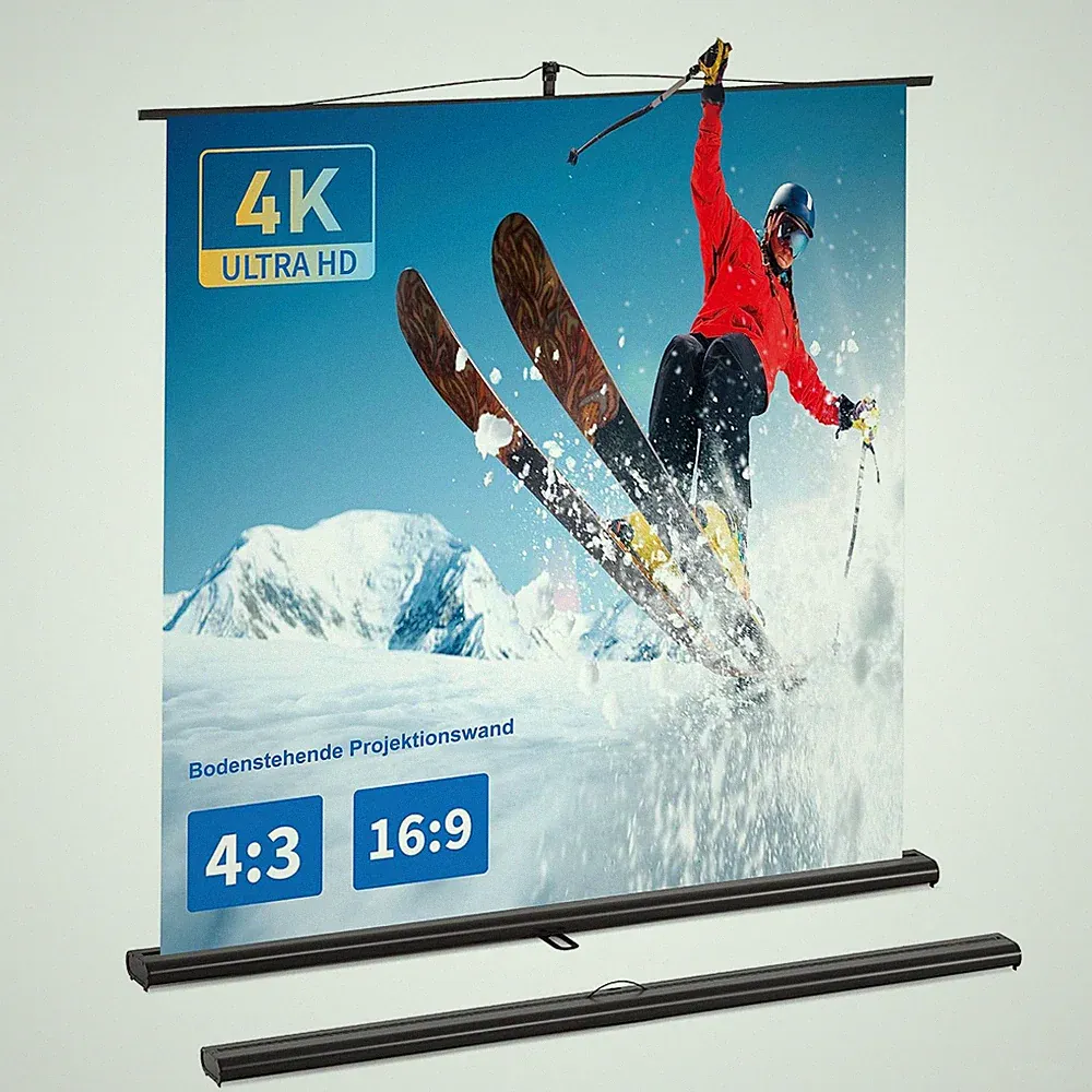 Beamerleinwand mit Ständer 60 Zoll 16:9 Tragbar Projektion