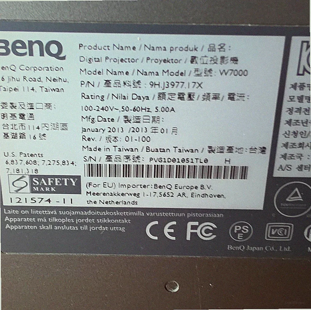 BenQ W7000 1080p 3D DLP Heimkino-Beamer 2000 ANSI 10000:1 HDMI Sch. Lampe NEU