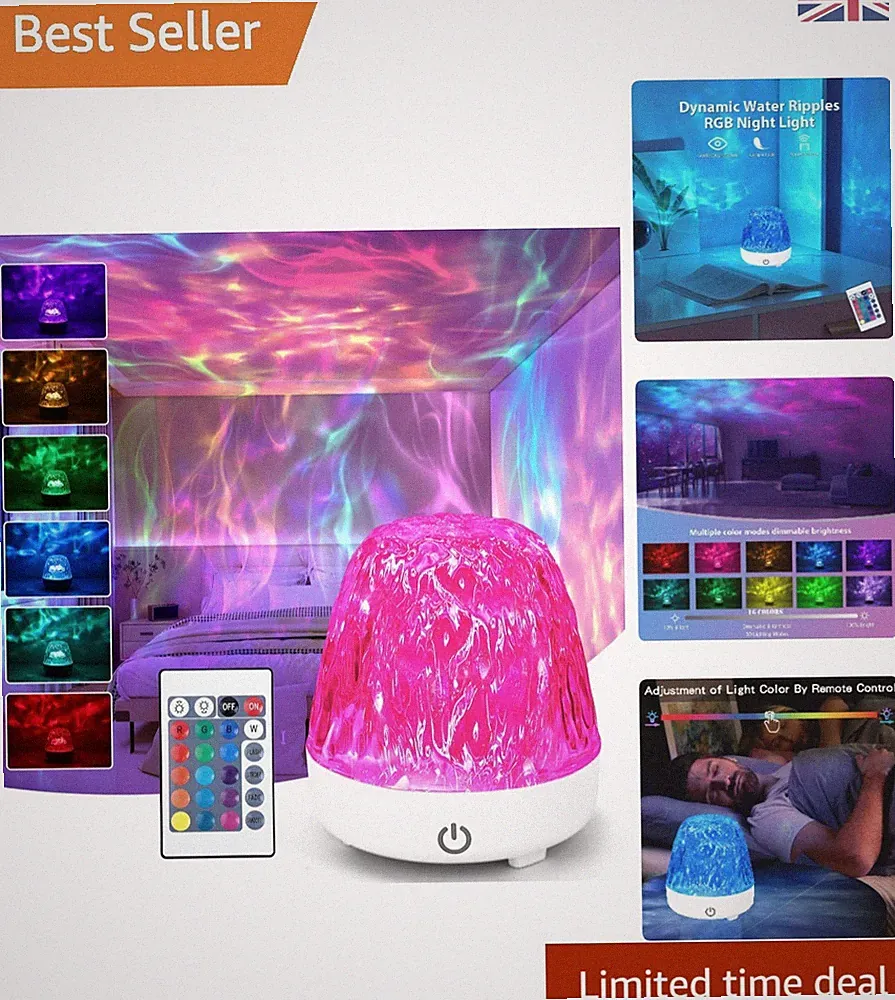 Bezaubernder 360 Grad Galaxy Projektor Nachtlicht mit 16 Farben & 30 Modi