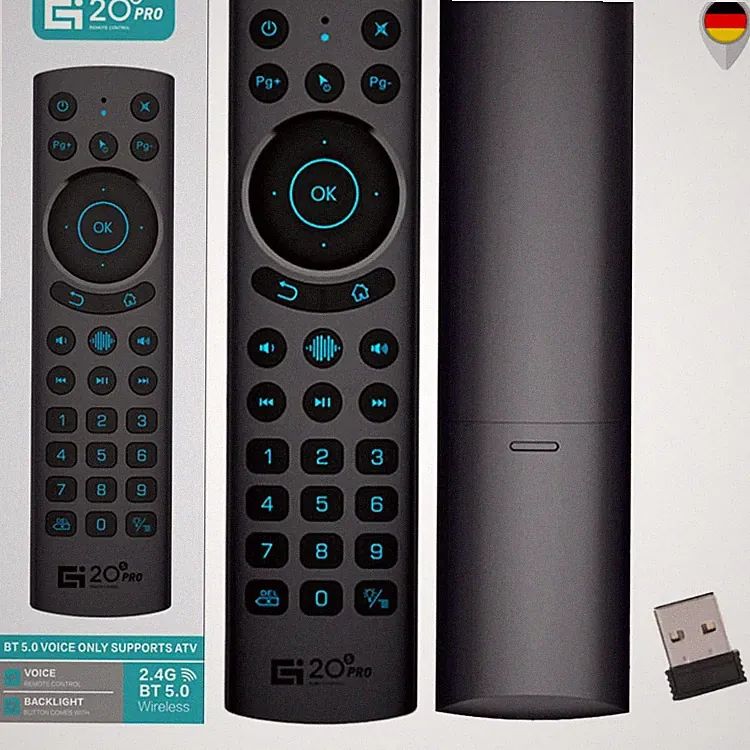 Bluetooth Fernbedienung Android TV Box 2.4G USB IR 5.0 Beleuchtet