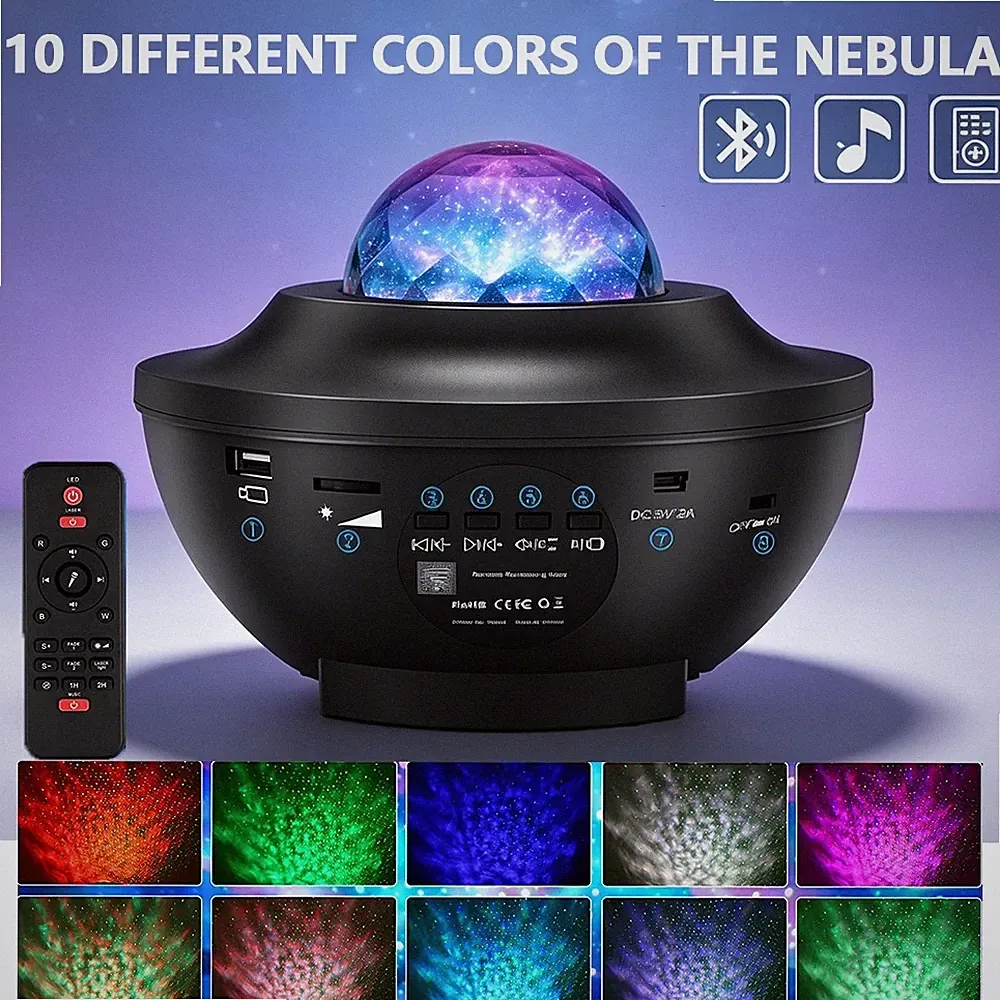 Bluetooth Galaxy Star Projector,10 Different Colors Nebula Night Light Projector