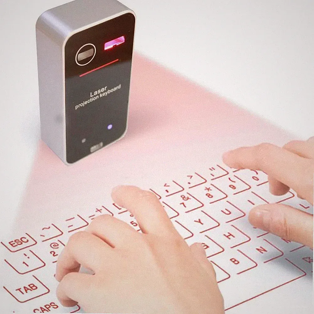 Bluetooth Laser Tastatur Kabellos Projektor Maus Funktion für iPhone Tab Computer