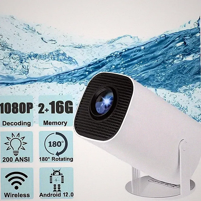 Bluetooth Mini 1080P Beamer HD Projektor 5G WiFi Heimkino Tragbar Taschenkino
