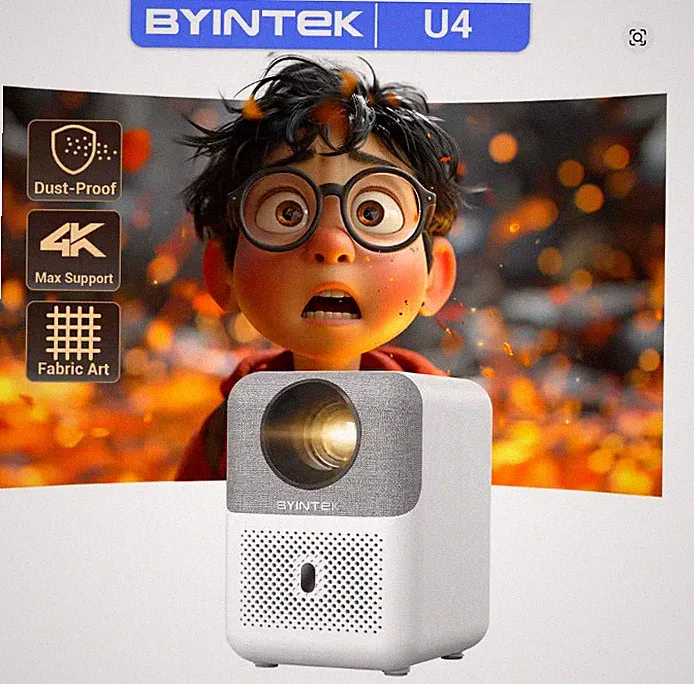 BYINTEK Mini Beamer Full HD 1080p WLAN Bluetooth Projektor Android Heimkino 4K