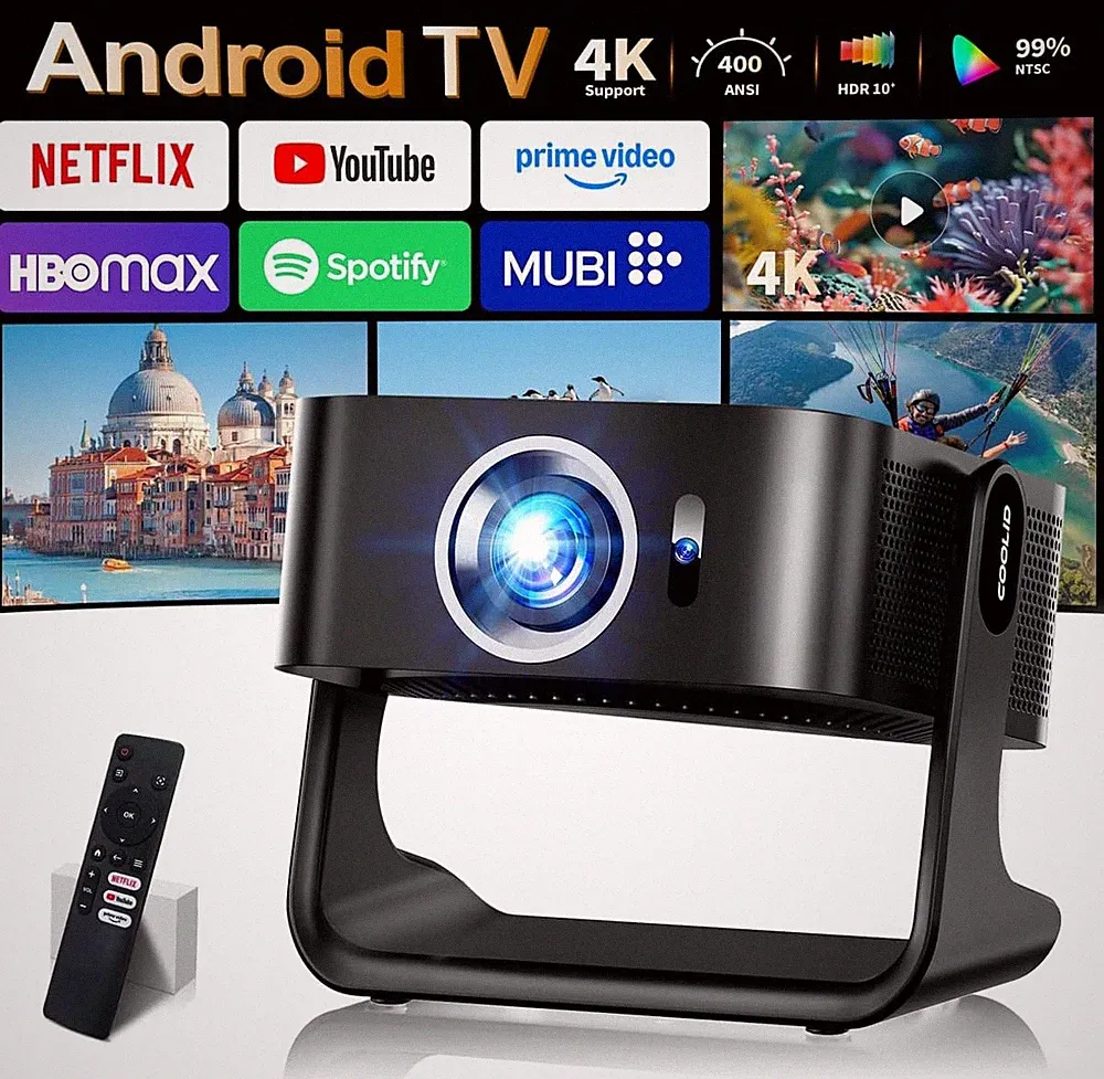 C5 Beamer 4K Projektor mit 5G WiFi 6 und Bluetooth, 1920x1080, Tragbar, Schwarz
