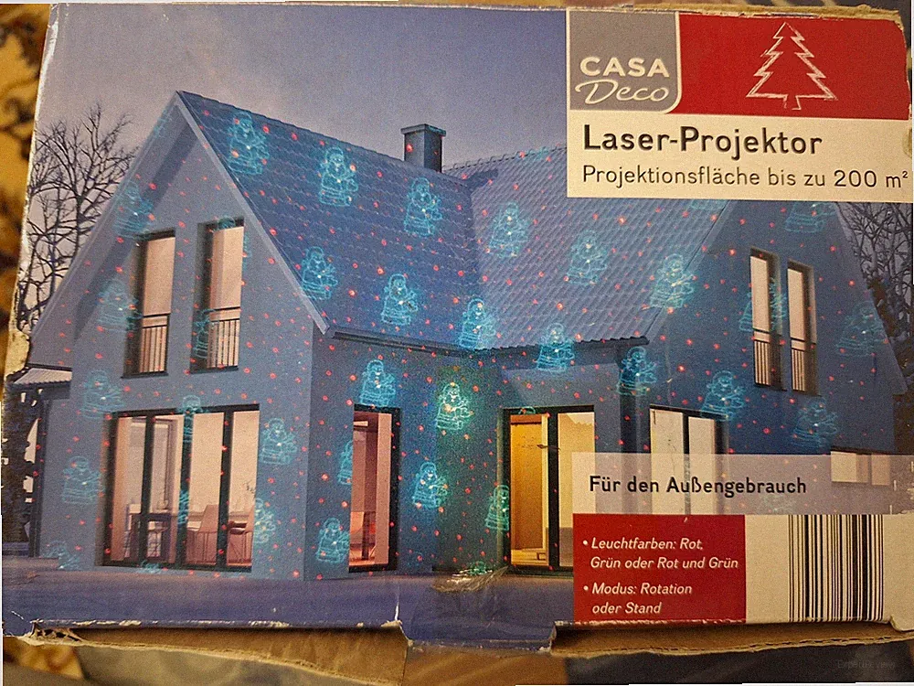 CASA Deco Laser-Projektor Außenbereich bis 200 m² Timer Wandmontage Kl. II