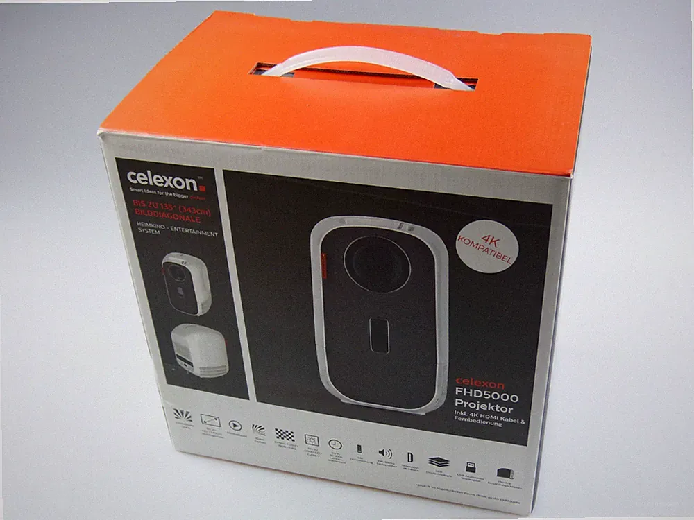 Celexon FHD5000 Full HD-Beamer Weiß! NEU & OVP! Unbenutzt! 5000 ANSI! max.150"!