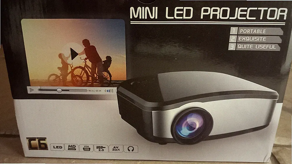 Cheerlux C6 HD Mini Tragbarer LED-Projektor LCD , HDMI 1200 Lumen, Heimkino OVP