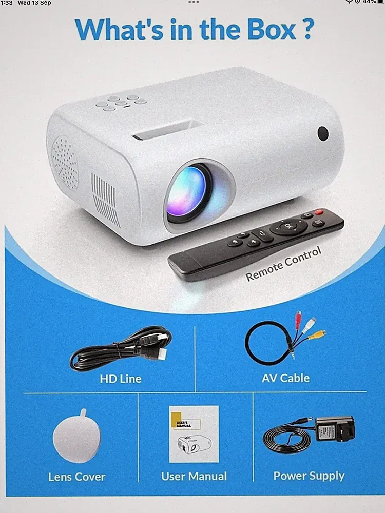 ClokoWe 6500 Lumen 100 Zoll Kino Projektor Gaming Film Android Tragbar TV