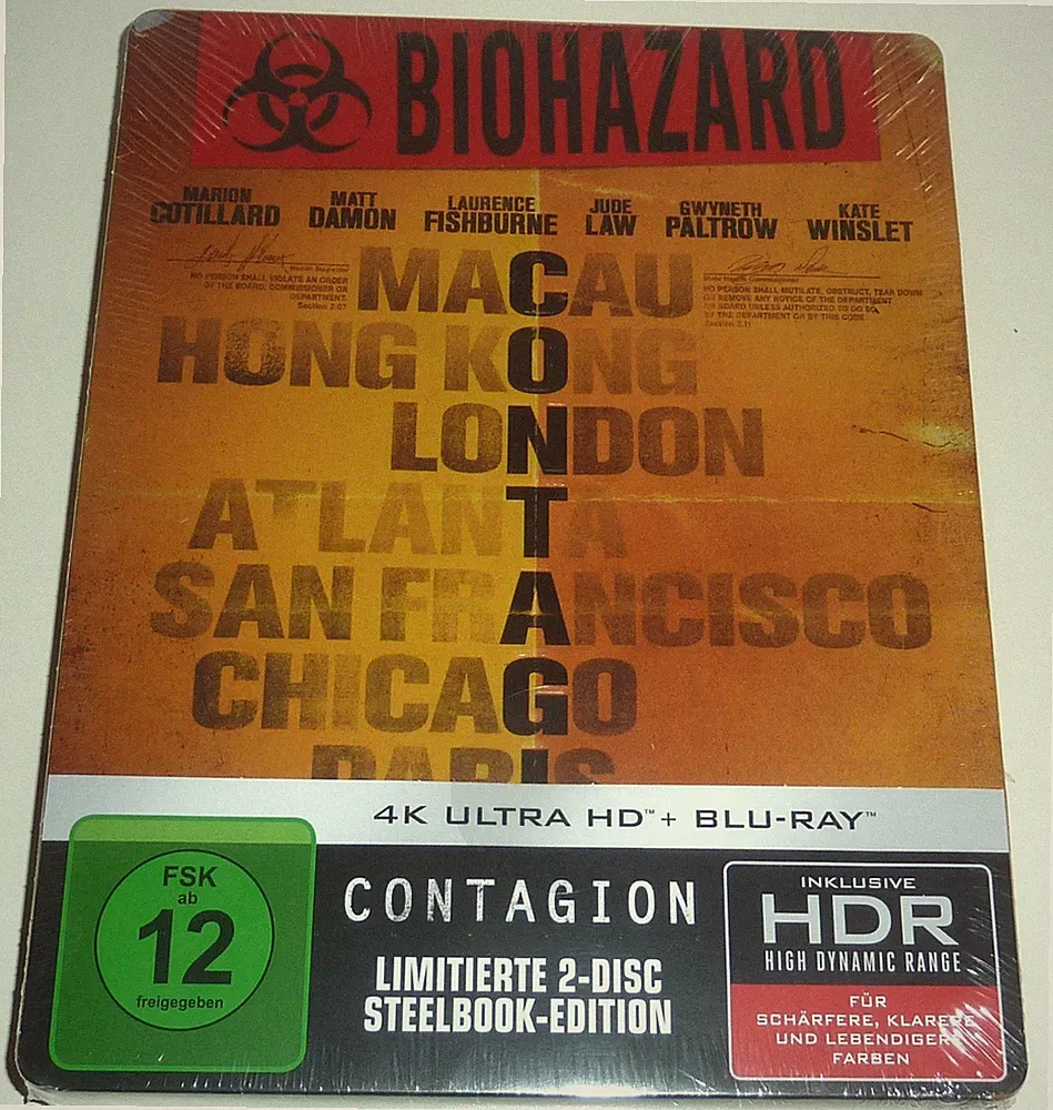 CONTAGION 4K UHD 2-DISC BLU-RAY STEELBOOK NEU & OVP SEALED SOLD OUT