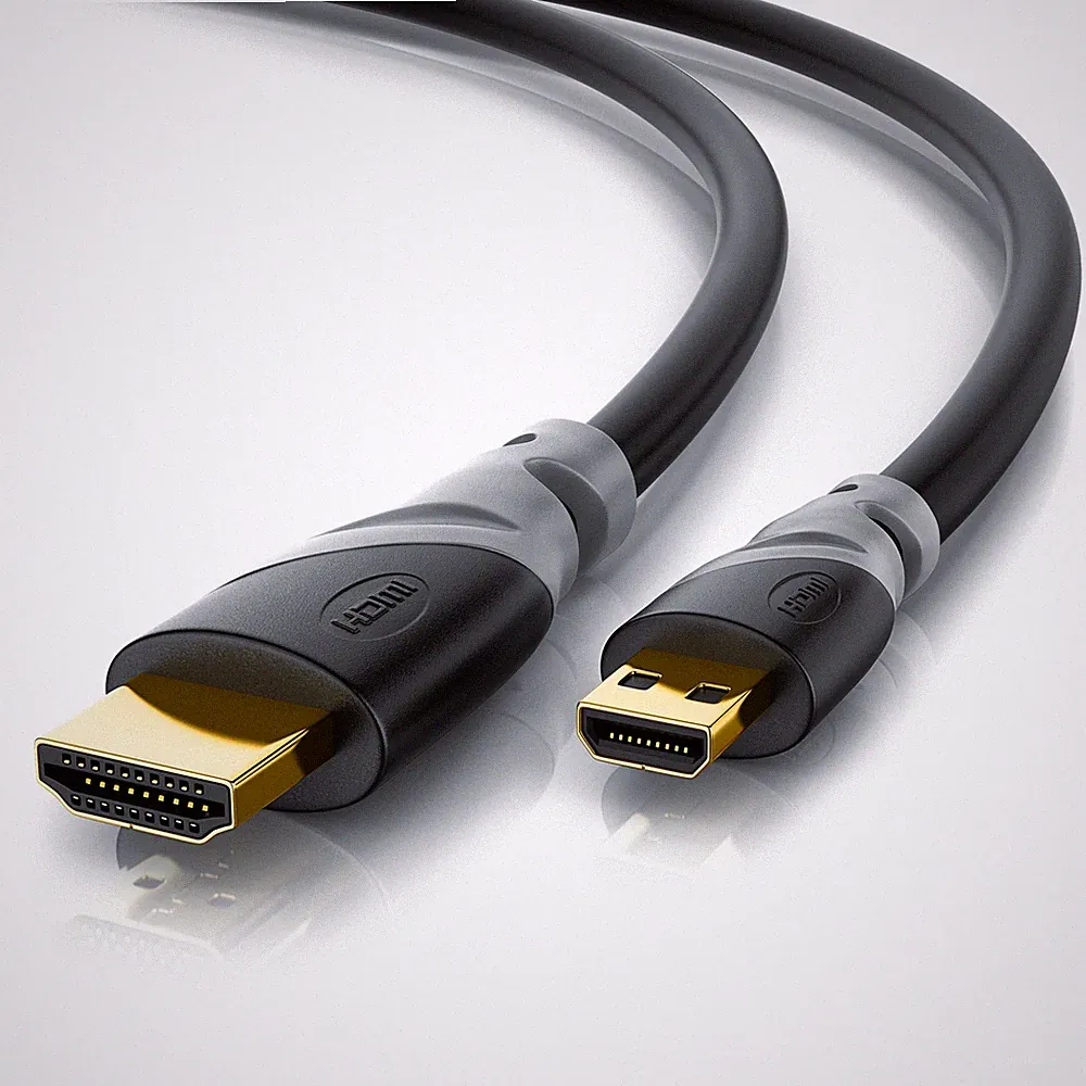 CSL Micro-HDMI zu HDMI-Kabel 2160p 4K Vergoldete Kontakte 1m 3D-fähig