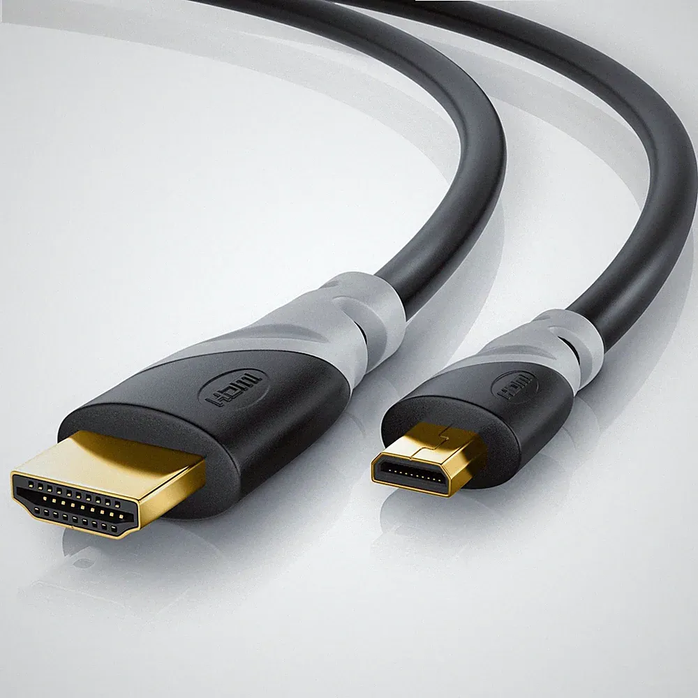 CSL Micro-HDMI zu HDMI-Kabel 2160p 4K Vergoldete Kontakte 3m 3D-fähig