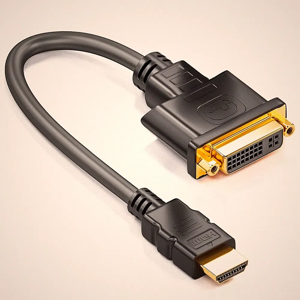 deleyCON HDMI zu DVI Adapter - Stecker auf Buchse - FullHD - TV / Beamer / PC