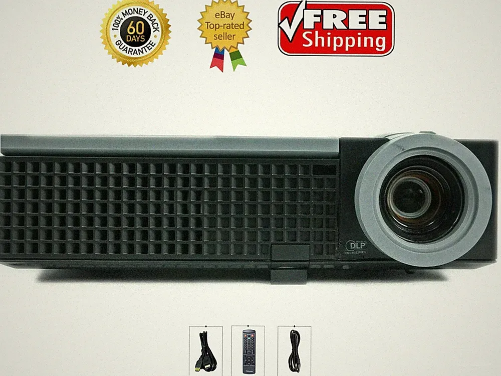 Dell 1610HD DLP Tragbar Projektor 3500 Ansi WXGA 3D HD HDMI 4k W/Zubehör