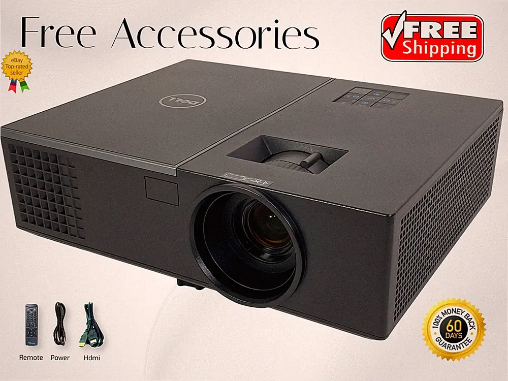 Dell 1650 DLP Beamer 4000 ANSI Lumen 16:10 WXGA PC 3D-fähig 10W Lautsprecher-Set