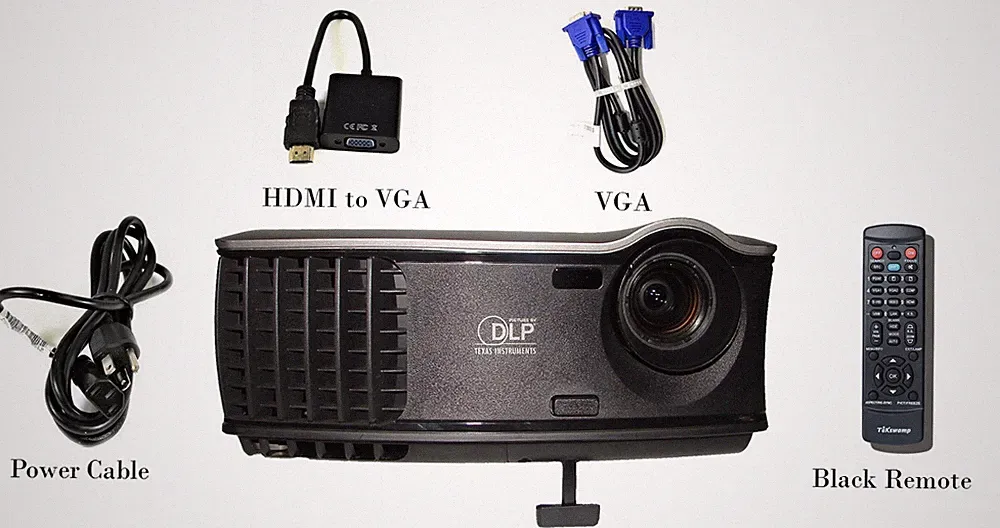 Dell 1800MP Projektor DLP HD 2100 Ansi Tragbar 1080i Hdmi-Adapter W/Remote