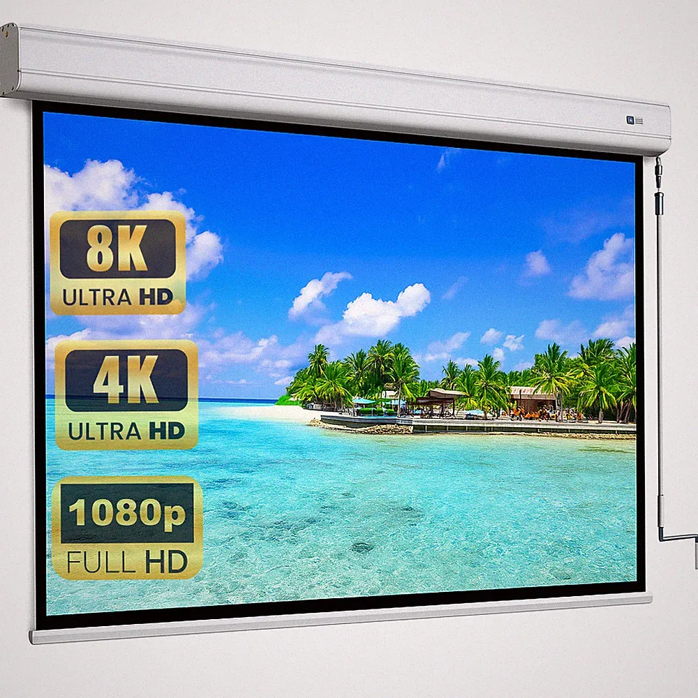 DELUXX Professional Elegance Kurbelleinwand 183 x 137 cm 4:3 Beamer Leinwand 4K
