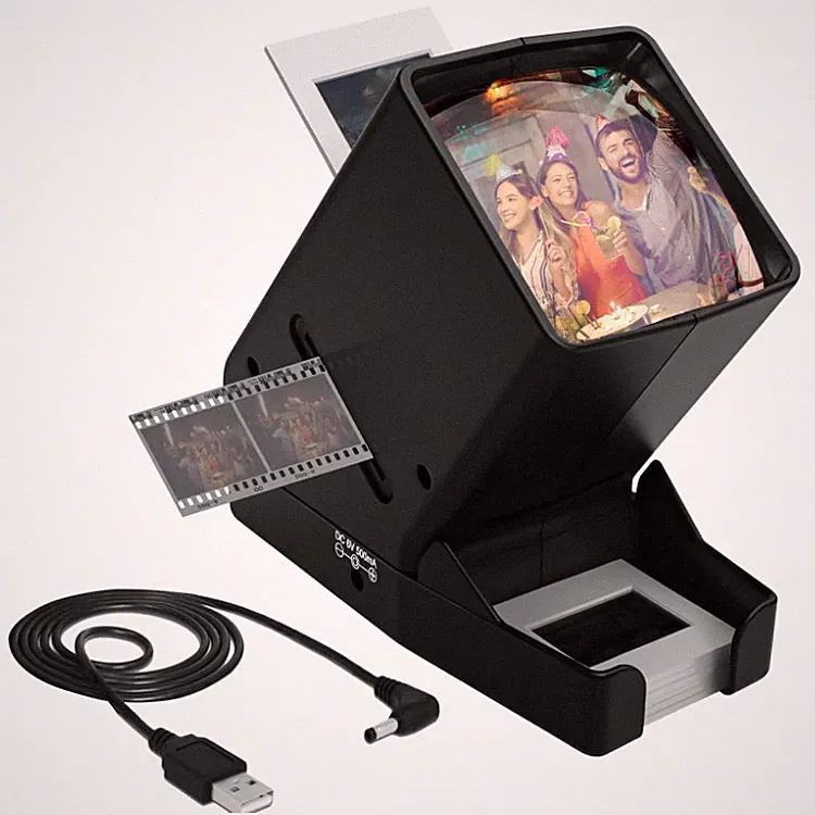 Dia Projektor Film Viewer Diabetrachter tragbar LED USB 3 fach Vergrößerung