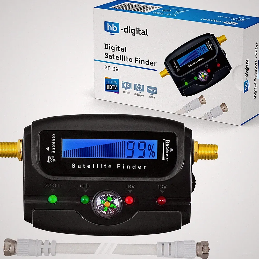 Digital Satellite Sat Finder SATFINDER Messgerät LCD Display TON Kompas Ultra 4K