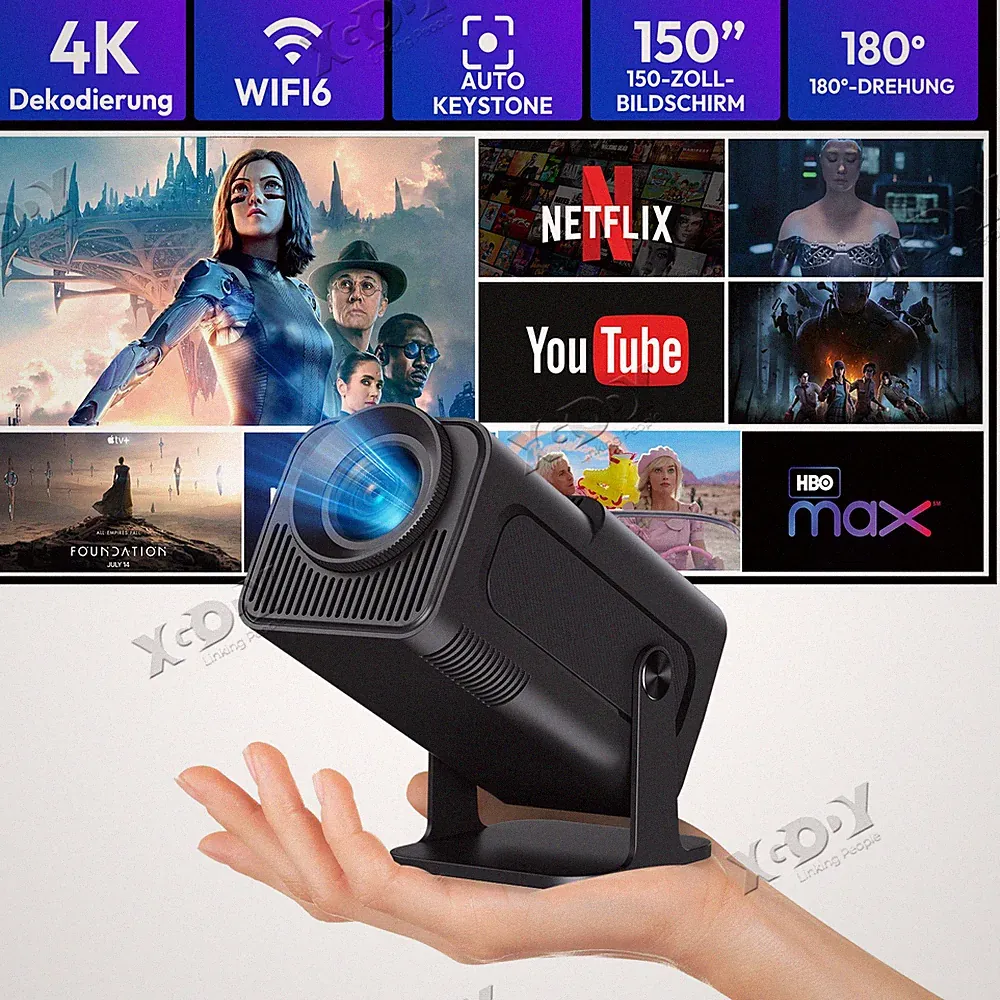Disney+ 4K Beamer 10000 Lumen WiFi Bluetooth Projektor Android 1080P Heimkino