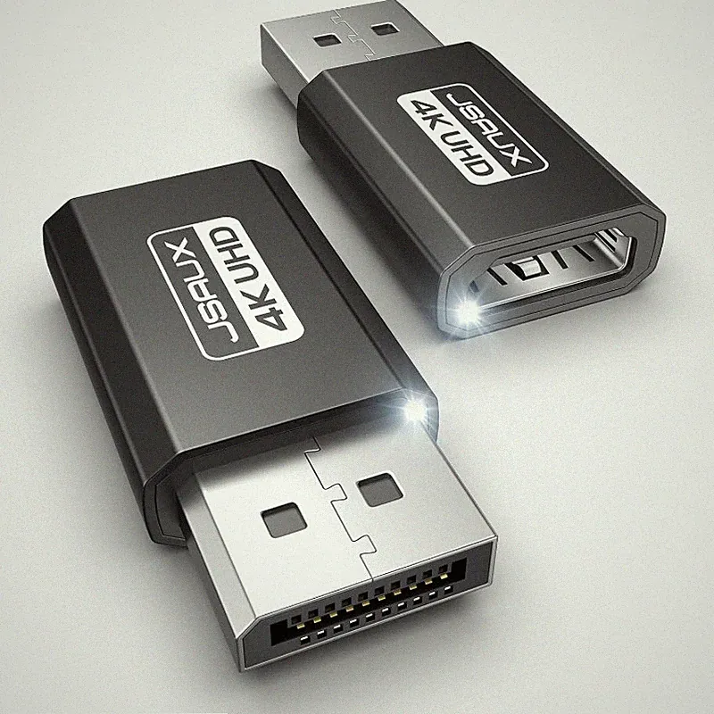 Displayport auf HDMI Adapter 4K 30Hz 2K 60Hz 1080P 120Hz 2 Stück Schwarz