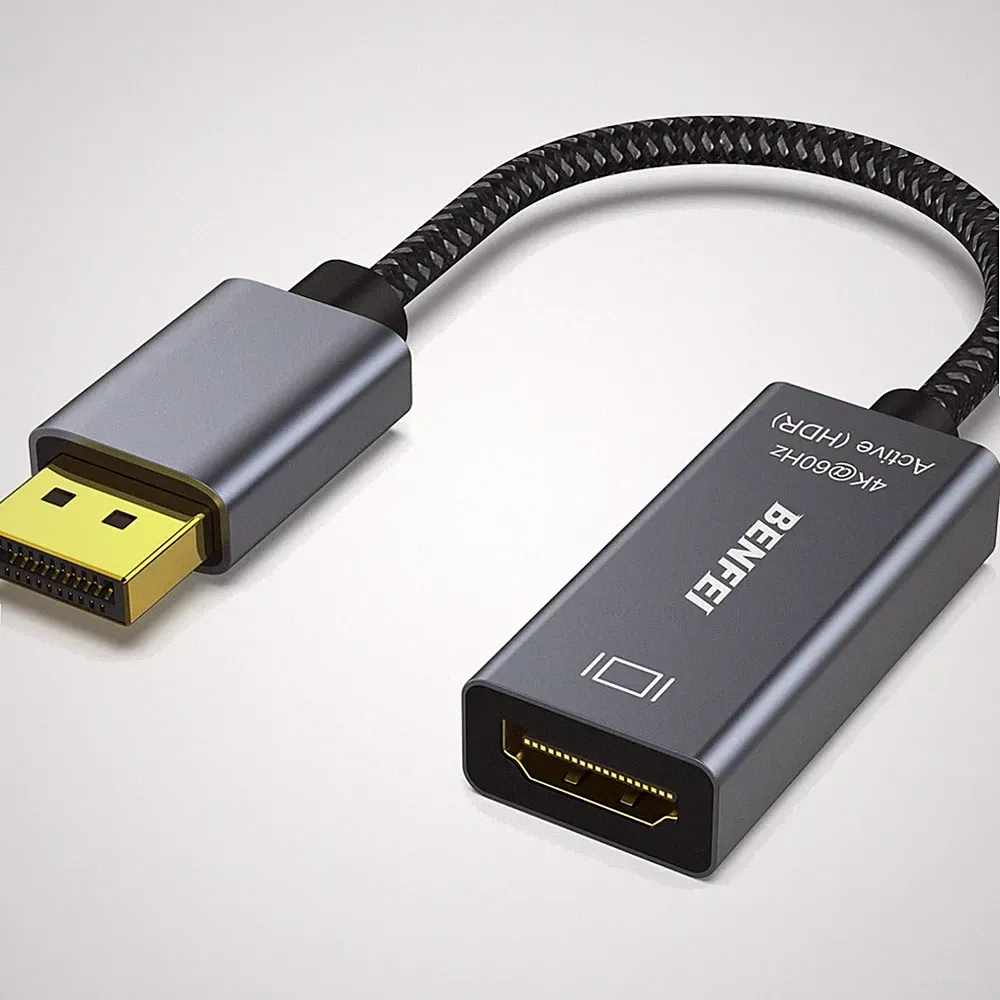 DisplayPort auf HDMI Adapter 4K 60Hz 144Hz 165Hz für Monitor Projektor Laptop