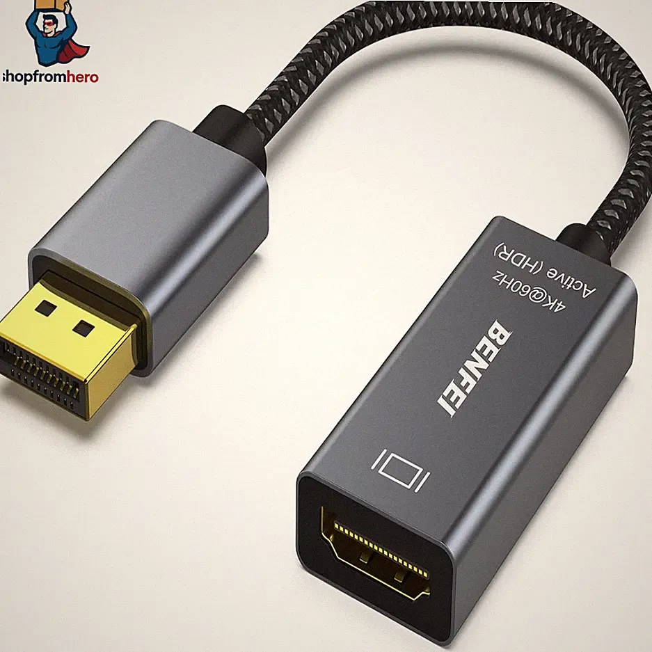 DisplayPort auf HDMI Adapter 4K 60Hz DP zu HDMI Konverter Monitor Beamer PC TV