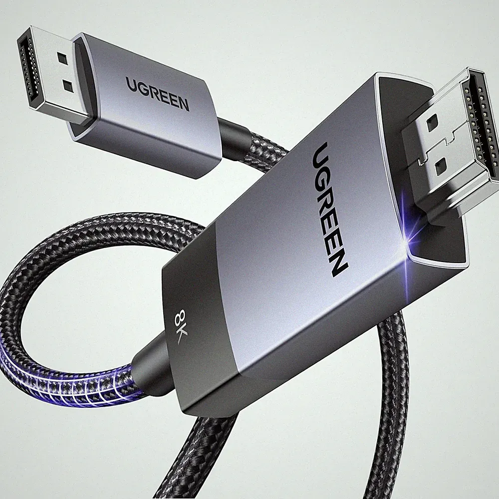 DisplayPort auf HDMI Kabel 8K 60Hz 4K 240Hz für Fernseher, Laptop, Projektor