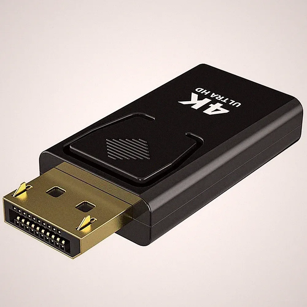 DisplayPort DP auf HDMI Adapter 4K UHD Konverter vergoldet Audio HD PC TV Beamer