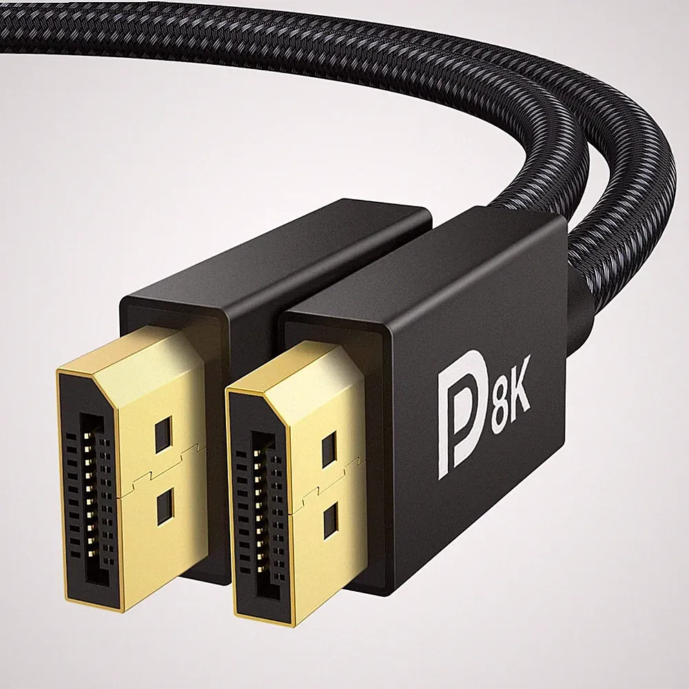 DisplayPort Kabel 2M 8K, DP Kabel 60Hz 4K 165Hz für Gaming Monitor PC Stecker