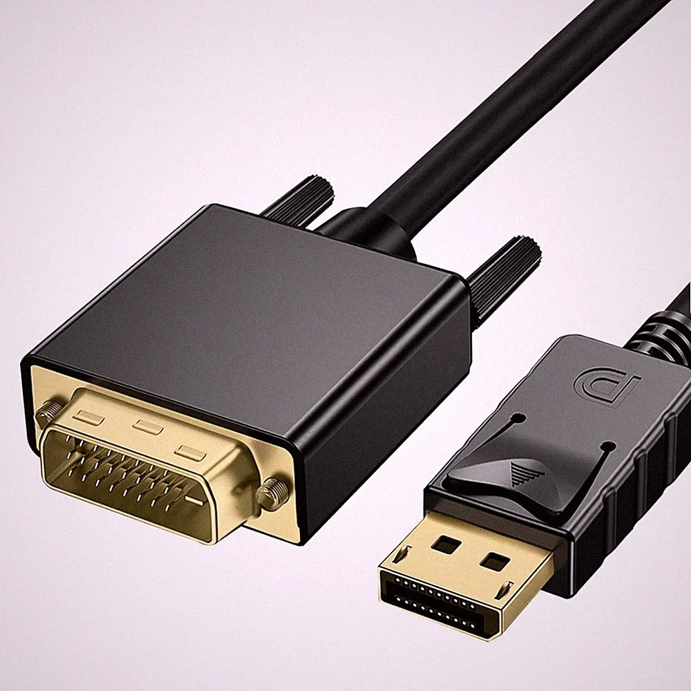 DisplayPort zu DVI Kabel 1,8m Full HD 1080p vergoldet für PC, Monitor, Beamer