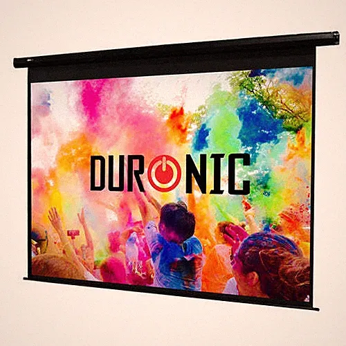 Duronic EPS60 Leinwand 60 Zoll Motor Beamer Heimkino 4K Full HD 3D Wandmontage