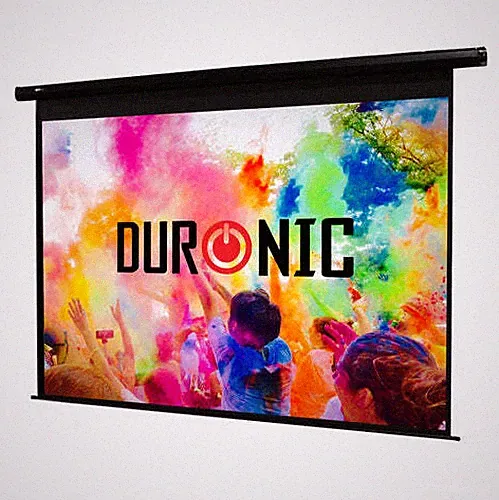 Duronic EPS80 Leinwand 79 Zoll Motor Beamer Heimkino 4K Full HD 3D Wandmontage