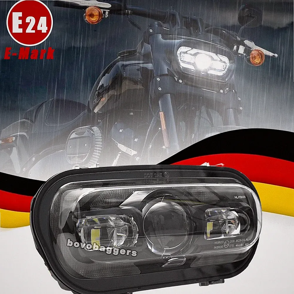 E24 LED-Scheinwerfer Tagfahrleuchten Für Harley Davidson Fat Bob 2008-2019