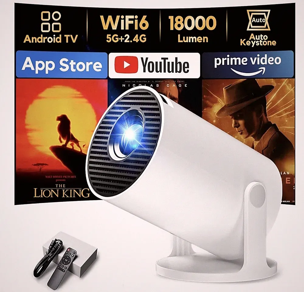 [Eingebaute Apps & Auto Keystone] AKIYO O2 Projektor 2026 Aufgerüstet 18000 Lumen mit