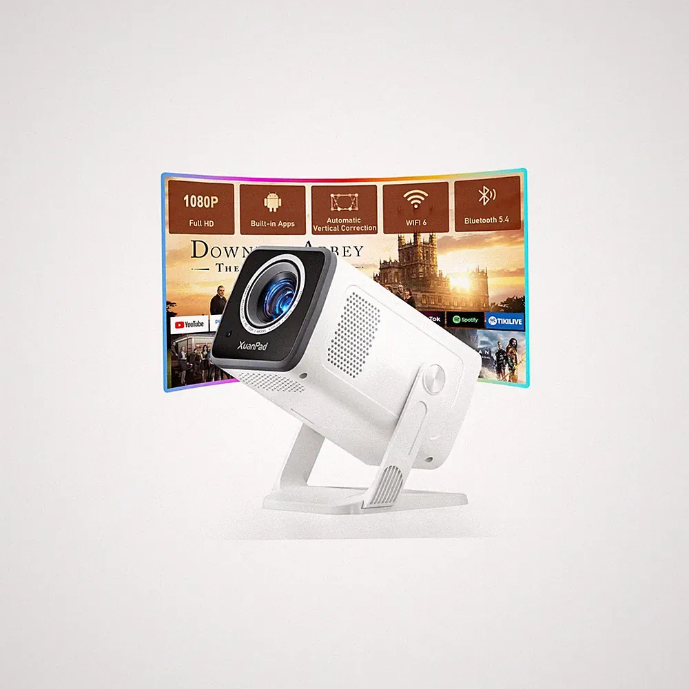 【Eingebauter Android TV 14 & Auto Vertical Small, 24000L Weiß Projektor