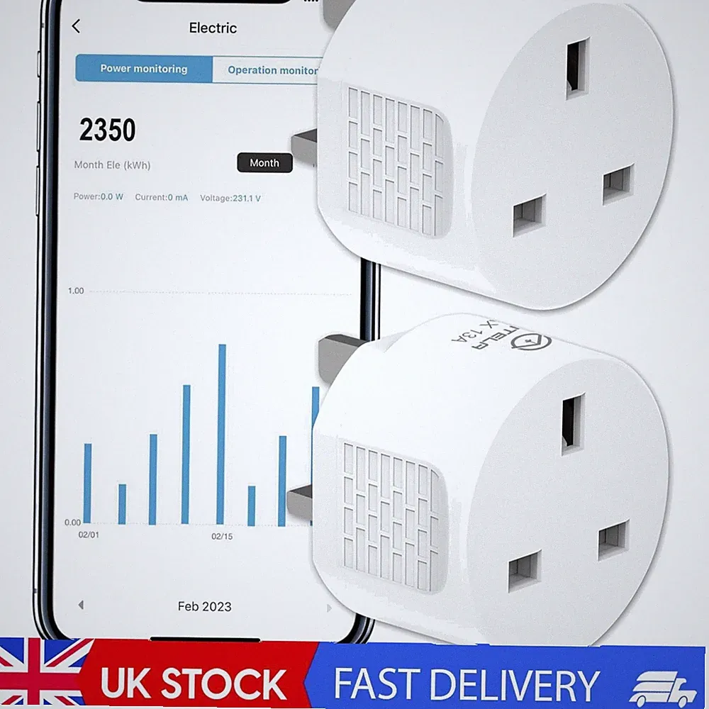 Energieeffizienter Smart Plug 2er Pack, Fernbedienung & Sprachsteuerung mit Timerfunktion
