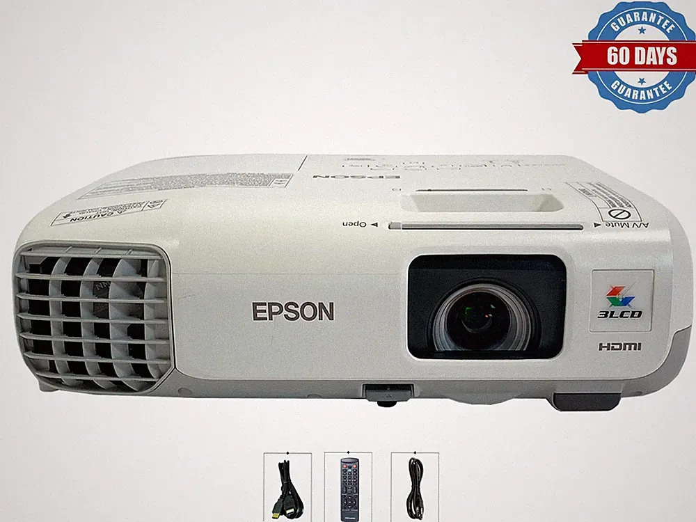Epson 3LCD Projektor 3500 Lumen für Heimkino 4k USB HDMI W / Fernbedienung