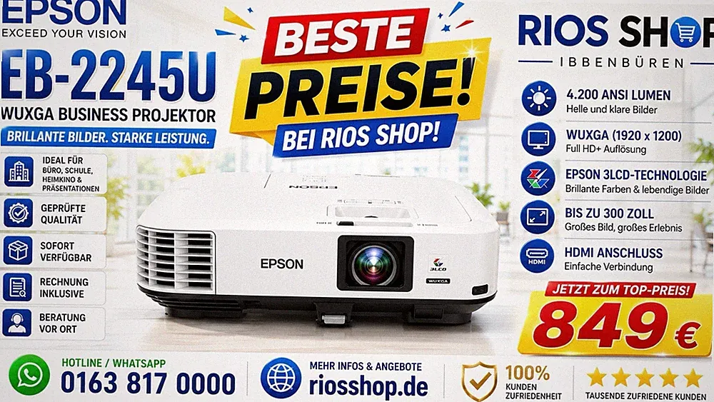 Epson EB-2245U Beamer 4200 Lumen FULL HD/LAMPE NUR 165STD/WUXGA HDMI WiFi 3LCD